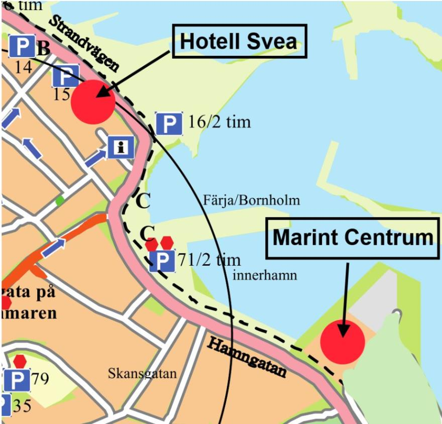 Bilaga 7 Hitta till Marint Center, Simrishamn Marint centrum Varvsgatan 4 272 36 Simrishamn Marint centrum ligger på bara någn minuts gångavstånd från tåg-