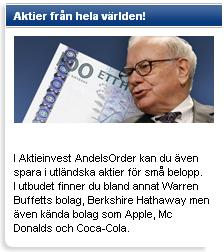 Mindre affärer - AndelsOrder - Som att vara sin egen fondförvaltare! Köp och sälj andelar av aktier per 100-tal kronor. Betala bara ett courtage per affärstillfälle oavsett antal aktieslag.