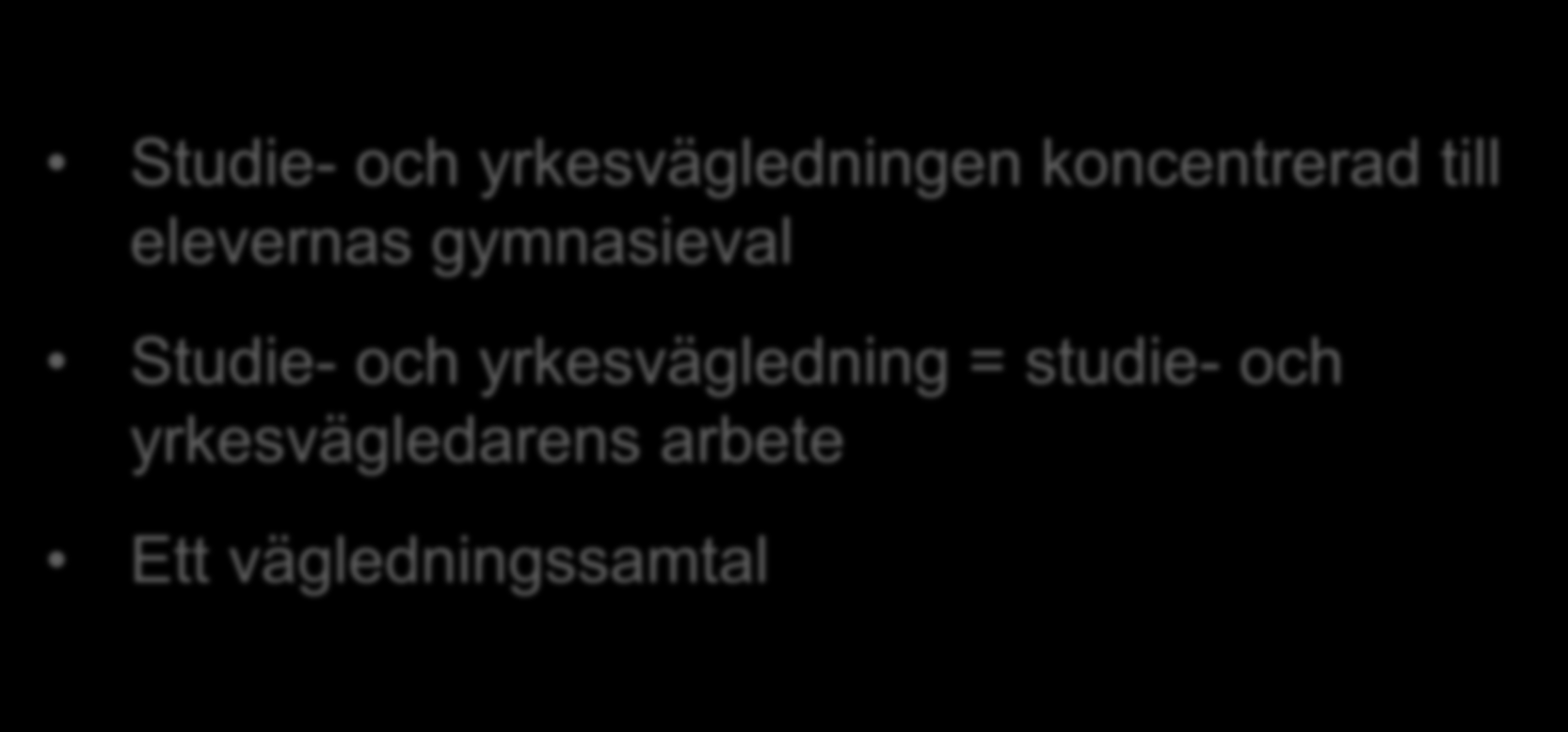 En vanlig skola Studie- och yrkesvägledningen koncentrerad till elevernas gymnasieval