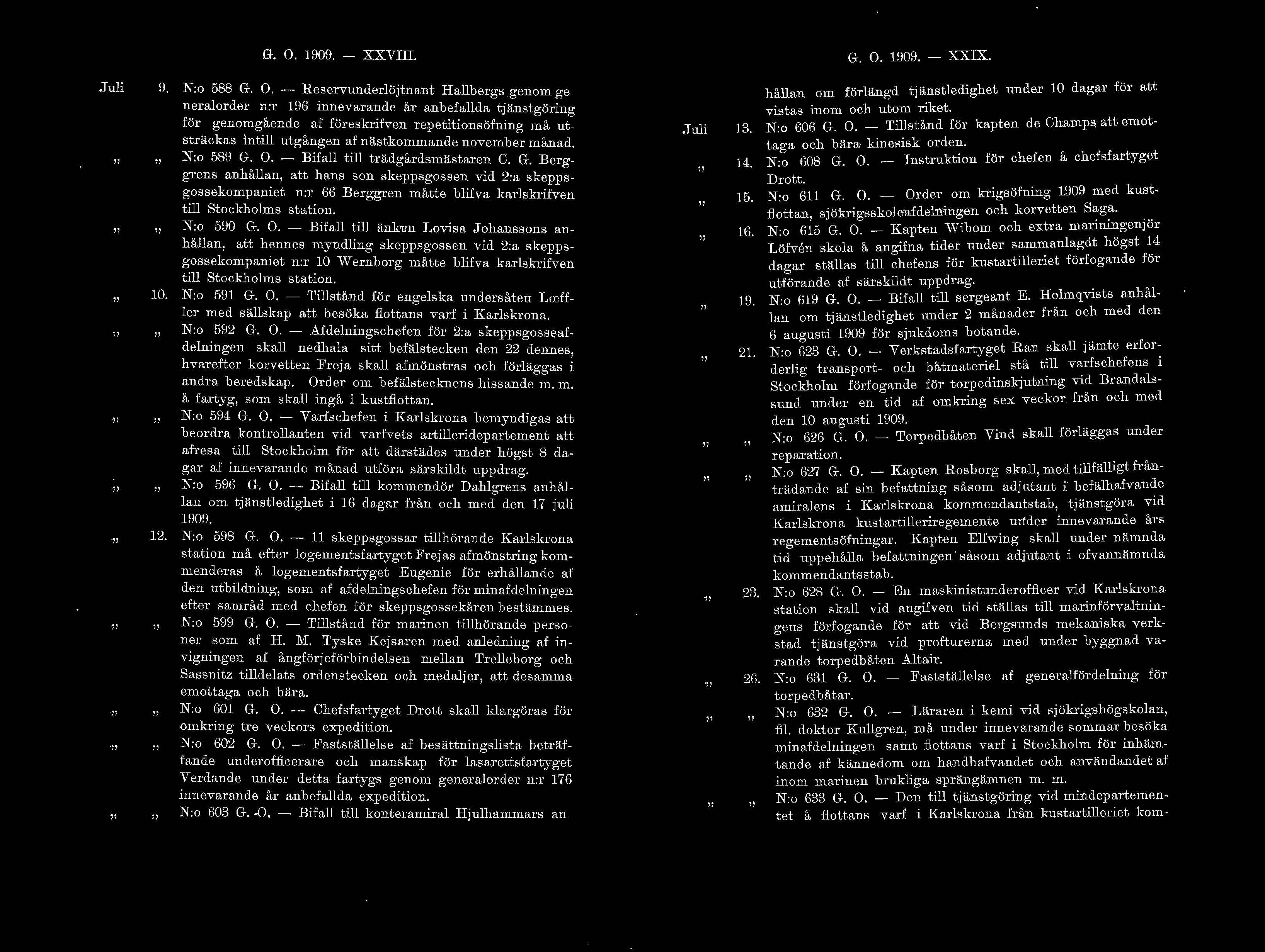 Jui 9. 10. ii J2. ii G. o. 1909. - xxvm. N:o 588 G. O.