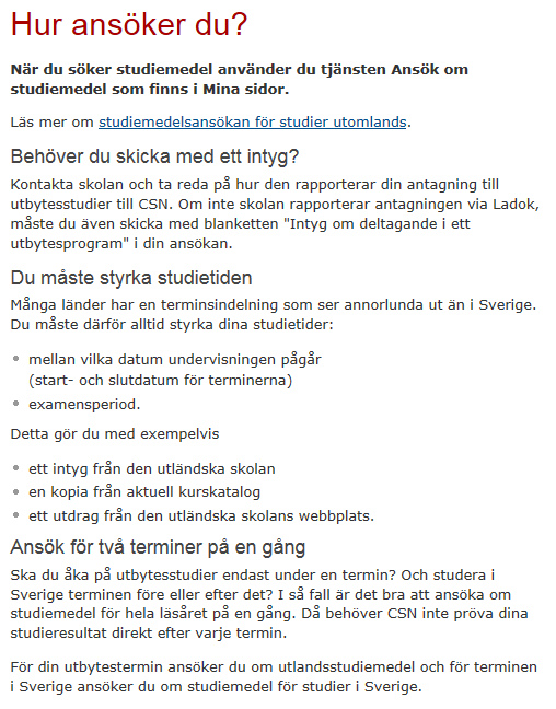 se/hogskola/utbytesstudier Nej, inget