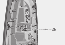 Service och underhåll Typ A Baklampa 7. Vrid fast lamphållaren. 8. Montera bakljusenheten. Broms-/bakljus (LED) Lysdioder (LED) som är trasiga byter du hos en Kia-verkstad.