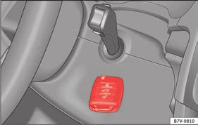 När förardörren öppnas när du kliver ur bilen aktiveras det elektroniska låset på rattstången om tändningen är avaktiverad sidan 177.