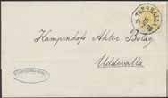 7.1886 till Tyskland. Ankomststämplat OBERSTEIN 26.7. * 500:- 1199 30 5 öre grön.