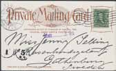 300:- 1053K USA. Brevkort (veck) tilläggsfrankerat med 1 C, sänt från CHICAGO 7.DEC.1893 