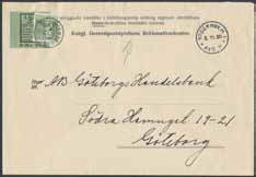 12 1907 och stp Malmö utlandspostkontoret 9.12 1907. 1.000:- Blankett n:r 329 (Mars 1912), Reklamation, angående ett saknat pf-paket. Avgiften erlagd med 2 5 öre, som makulerats STOCKHOLM 6.12.13 och FUNÄSDALEN 18.