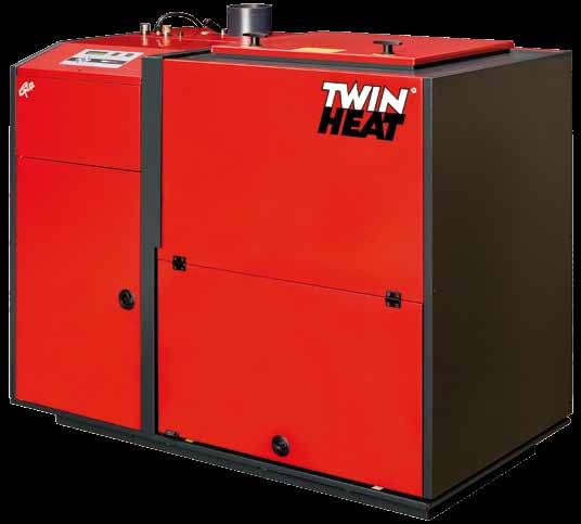 TWINHEAT Cpi12 Biobränslepanna till villor och mindre bostäder Den professionella biobränslepannan för automatiskt förbränning av träpellets, spannmål och flis samt en stor del av övriga bränslen på