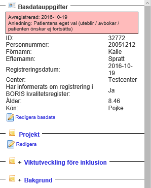 Avregistrering Återfinns