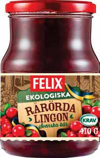 Håll utkik efter Veckans EKO i din butik varje vecka. 22)= /st EKOLOGISKA RÅRÖRDA LINGON Felix. 410 g.