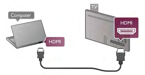 Om din dator har lagts till som enhetstypen Dator i källmenyn (lista med anslutningar) ställs TV:n automatiskt till den bästa Dator-inställningen.