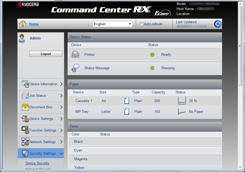 Ändra säkerhetsinställningar I detta avsnitt beskrivs hur du ändrar säkerhetsinställningarna. 1 Använd Command Center RX, för information se Användning av Command Center RX på sidan 2-5.