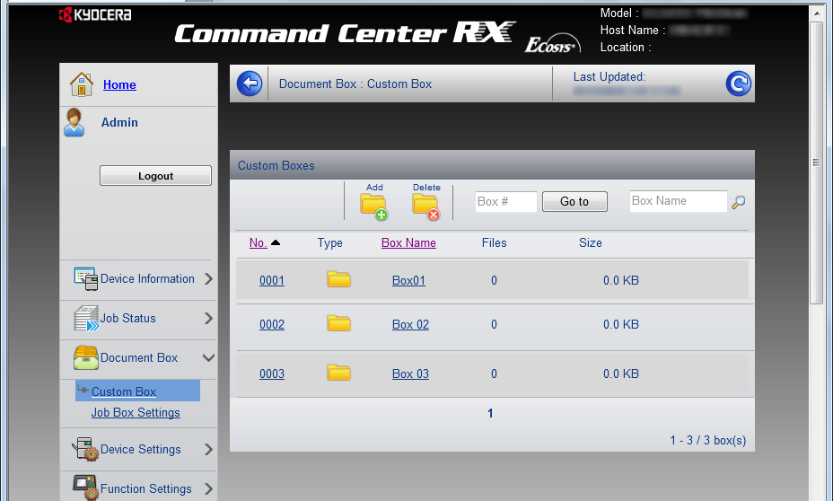 Registrera en Anpassad låda (Custom Box) Du kan registrera en anpassad låda (custom box) från Command Center RX.