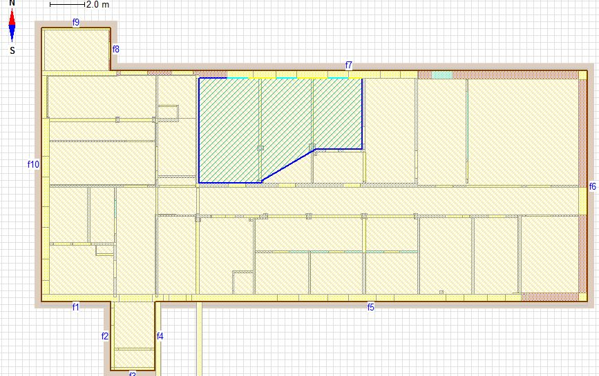 Ytterligare problem är att vid försök att skapa zoner enligt figur 19 genereras dessa inte korrekt av IDA då ytterväggen tolkas en