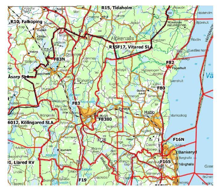 22(24) Bilaga 2 Avtalsområden F83 = Mullsjö tätort F83N = Avtal om räddningshjälp från Räddningstjänsten Falköping/Tidaholm