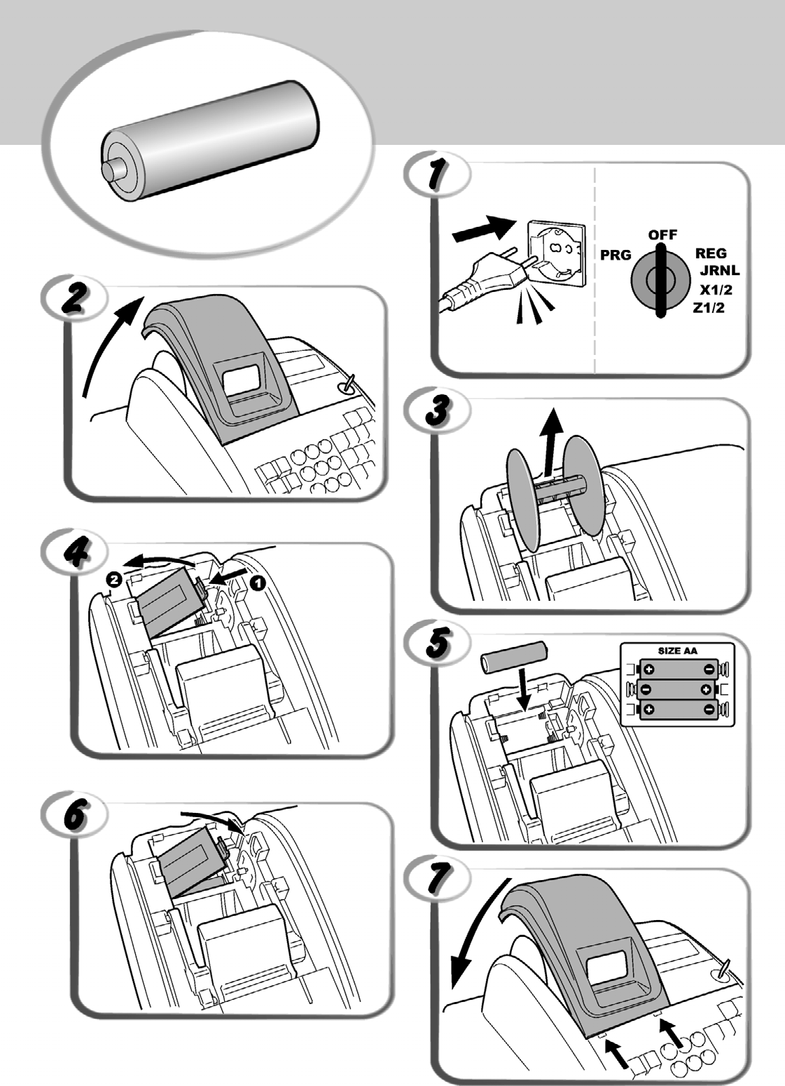 INSERTING MEMORY BACKUP BATTERIES INSÉRER LES BATTERIES TAMPONS DE LA MÉMOIRE BATTERIEN ZUR SPEICHERSICHERUNG EINSETZEN INSERCIÓN DE LAS BATERÍAS DE RESPALDO