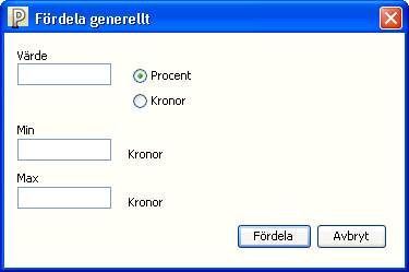 Fördela generellt