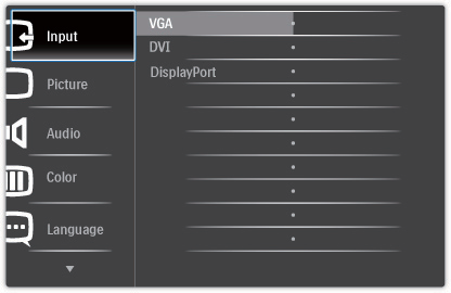 2. Inställning av monitorn Beskrivning av On Screen Display Vad är On-Screen Display (OSD/visning på skärmen)?