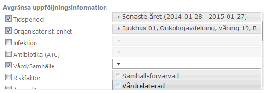 diagramytan) för att verkställa valet Vårdform Kryssa i Vårdform (detta val ligger