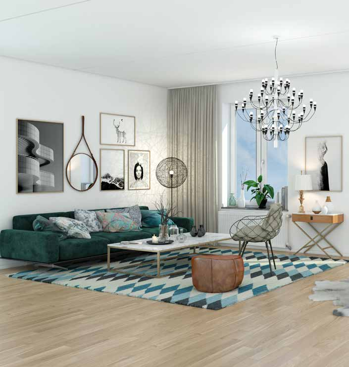 Färger Lägenheten målas i en neutral vit färg, kulör, NCS: 0500-N. Det finns möjlighet att mot ersättning erhålla 9 olika kulörer i lägenheten.