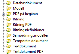 Struktur Ex. koordinatfiler (PXY), LandXML-filer, spårgeometrier, AutoGRAF.dbf m.fl Fackmodeller i CAD-format & textdokument i originalformat ex.