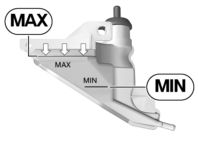 8 114 Underhåll z Kylvätska, börnivå Mellan MIN- och MAX-markeringen på expansionskärlet (vid kall motor) Om kylvätskenivån har sjunkit under den tillåtna nivån: Låt en auktoriserad verkstad åtgärda