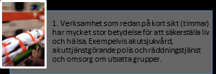 5. Identifierad samhällsviktig verksamhet inom Länsstyrelsens ansvarsområde