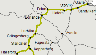 Bergslagsbanan bro över Dalälven vid Domnarvet i Borlänge, sidospår.