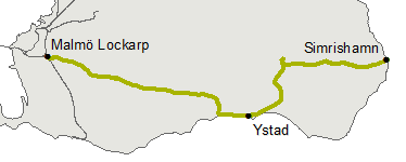 Ystadsbanan Tomelilla-Ystad, km 56+470-74+770 för