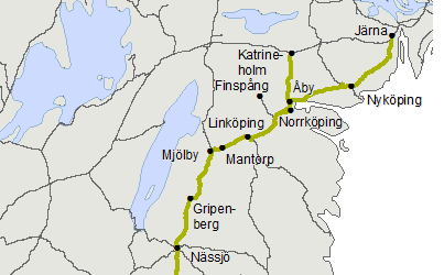 Södra stambanan Ändring Tranås Flisby U-sp. Km 296+823-332+120 STH 130 pga dåliga räler. Tranås Gripenberg N-sp. Km 297+042-306+757 STH 130 pga dåliga räler. Norrköping, bro Ättetorps km 175+267.