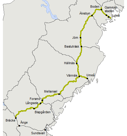 Stambanan genom övre Norrland Ändring Koler-Bastuträsk, km 969+017-1060+837, nedsättning 70/70 (G-tåg/Rst) pga