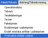 I dessa paketregister kan det förekomma fiktiva artikelnummer för artiklar som leverantören inte säljer såsom motorolja, glykol etc.