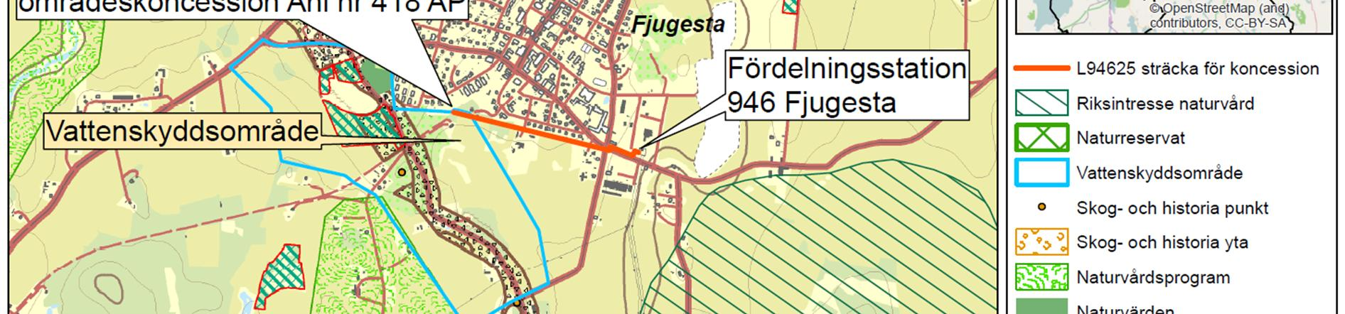 Kabeln angränsar till bebyggelsen utmed Södergatan och Östra Långgatan närmsta bostad där människor stadigvarande vistas ligger 20 meter från ledningens centrum. 5.