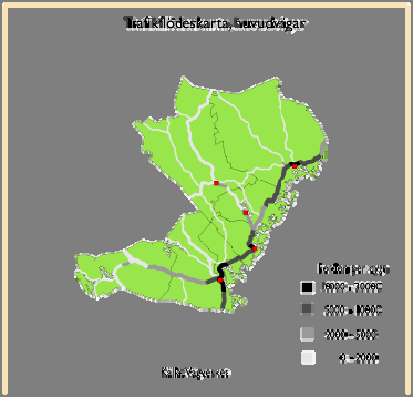 6.2.6 Avbrott i vägförbindelser Bil är det dominerande transportmedlet i vårt län. I länet finns ca 1 900 mil vägar, varav 500 mil är statliga, 130 mil kommunala och ca 1 300 mil enskilda 12.