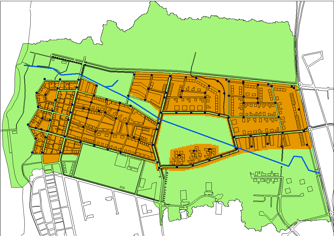 Höjdsättning Höjdsättningen i området är baserad på höjdpunkter från Landskrona Stad samt Nya nationella höjdmodellen (NNH). I figur 13 visas uppdelningen av topografin i undersökningsområdet.