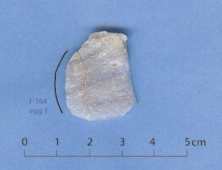 såsomben eller horn. Fig. 11. F164 och dess två använda eggar. kommer från rullade strand- eller åsnoduler).
