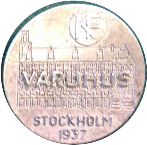 13 KF Varuhus Stockholm 1937, ett märke av en serie