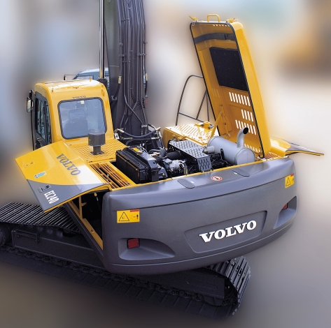 Tillgänglighet Smidig service och enkelt underhåll finns inbyggt i varje detalj hos Volvos grävmaskin.
