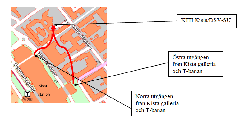 Var? Den regionala tävlingen äger rum på KTH/Institutionen för Data och Systemvetenskap vid Stockholms Universitet i Kista, Isafjordsgatan 39 A (följ de röda pilarna på kartan från Kista gallerias/t-