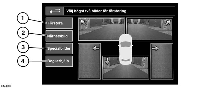 Kameror SURROUND KAMERASYSTEM Det är alltid förarens skyldighet att upptäcka hinder och beräkna fordonets avstånd till dem under manövreringen.