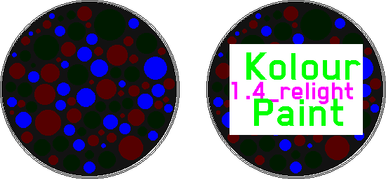 3.15.1 Använda den genomskinliga färgen Den vänstra bilden visar exempelbilden. Den högra bilden visar tillägg av text med en ogenomskinliga förgrunds- och bakgrundsfärger.