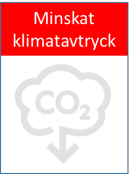 INRIKTNINGSMÅL Minska klimateffekter från medicinska gaser Minska förbrukningen av värme och el Öka antalet virtuella möten istället för