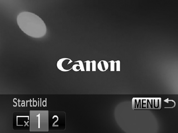 Ändra startbild Du kan ändra den startbild som visas när du startar kameran. Ändra kamerainställningarna Välj [Startbild] och tryck sedan på m-knappen.