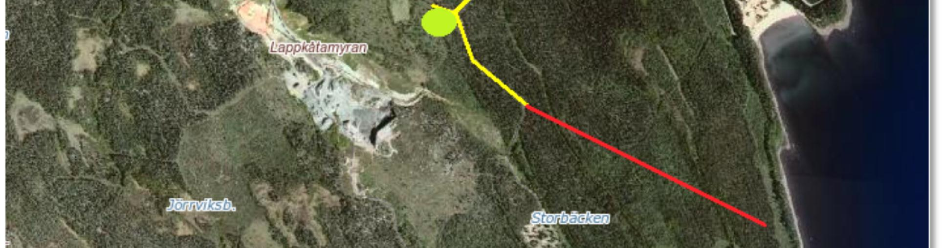 Därefter är en förstärkning av befintlig väg nödvändig som sträcker sig 772m i