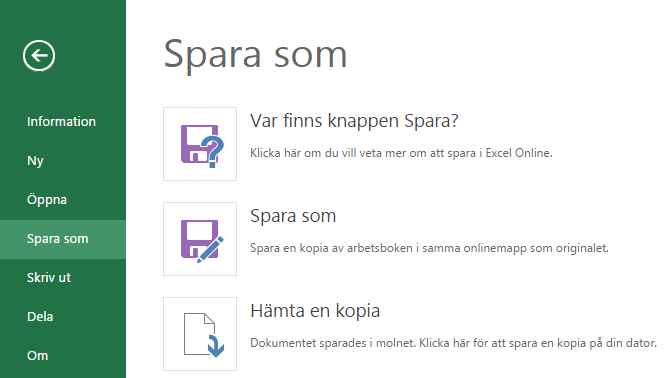 OneDrive direkt, klickar du på