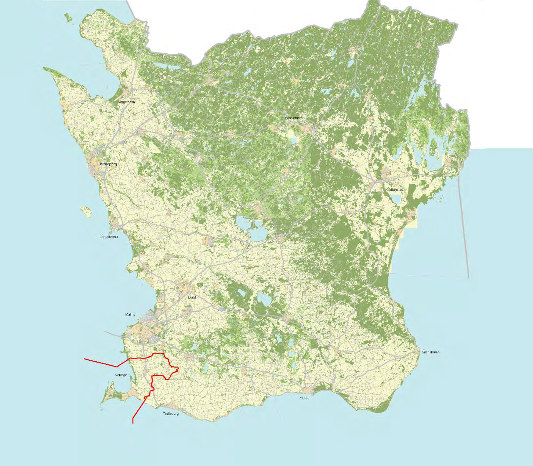 Vellinge kommun 143 km 2 1,3% av Skåne yta 75 km havsstrand 11,6% av Skånes str.