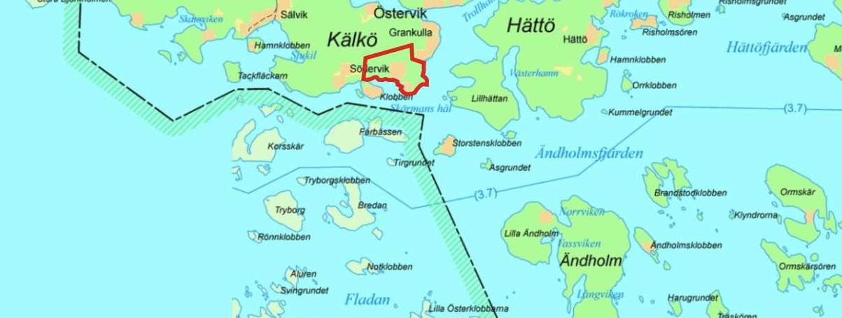 Ändringen av generalplanen har sökts av markägaren till fastighet 1:114, Solvik. Planeringsområdet visat med röd linje. 2.