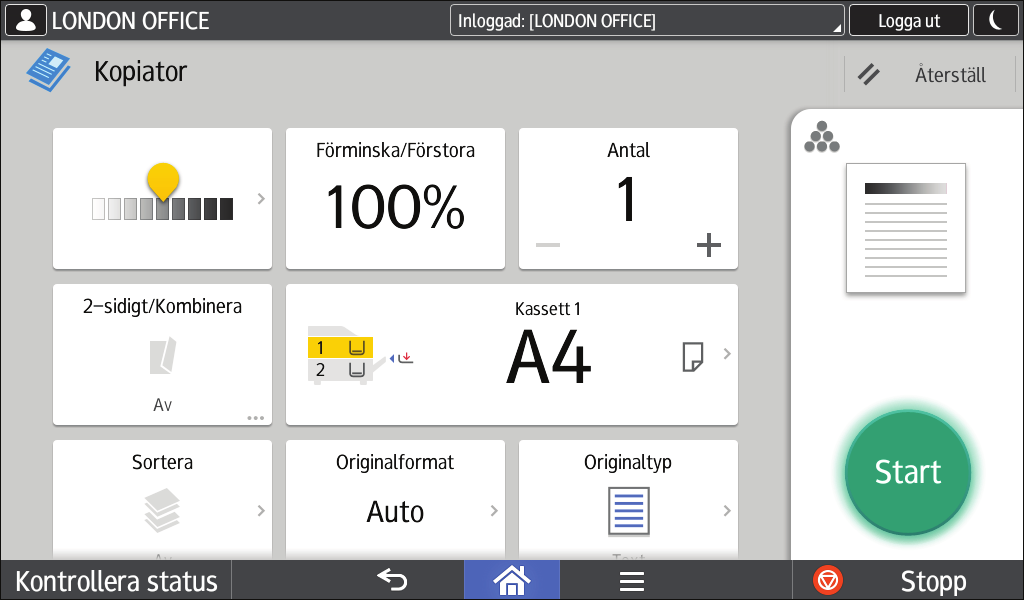 2. Komma igång Ikonerna [Kopiator (Klassisk)], [Fax (Klassisk)], [Skanner (Klassisk)] och [Skrivare (Klassisk)] visas på programlistan.