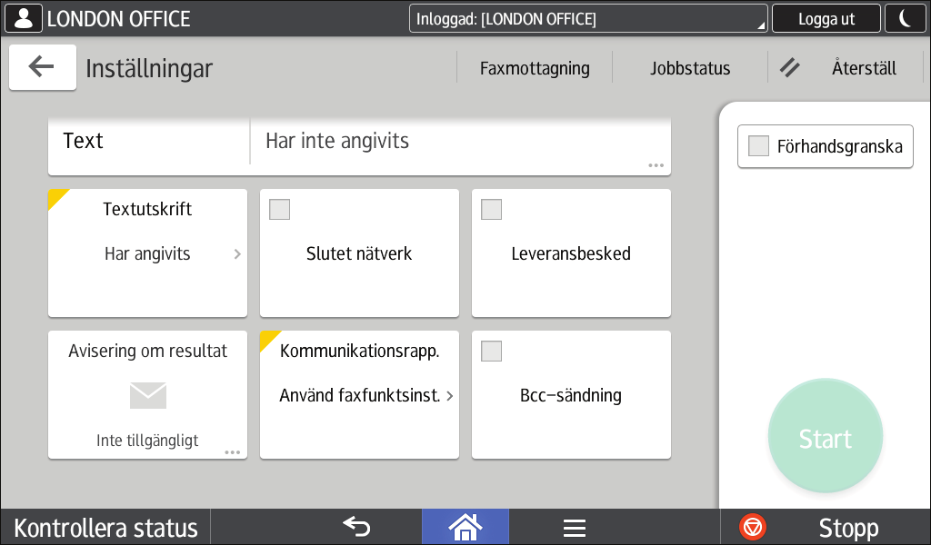 9 Du kan ställa inställningar för att automatisk skicka filer direkt eller via konfidentiell