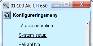Konfiguration - fortsatt Systeminställning 1. Gå till Konfigurationsmeny 2. Välj Systeminställning 3.