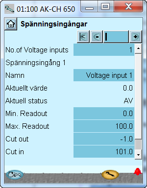 Konfiguration - fortsatt Ställ in separata spänningsfunktioner 1. Gå till Konfigurationsmeny 2. Välj General Voltage ingångar (I vårt exempel använder vi inte denna funktion.) 3.